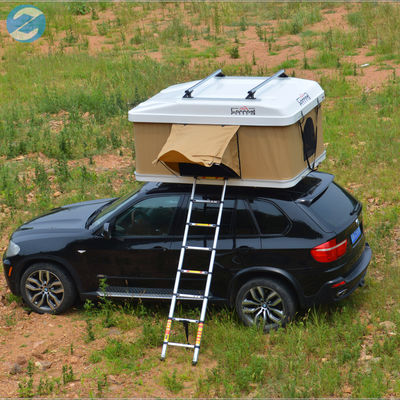 130x216x100cm Off Road Car Roof Top Tent con habitación de anexo beige y diseño de cáscara dura