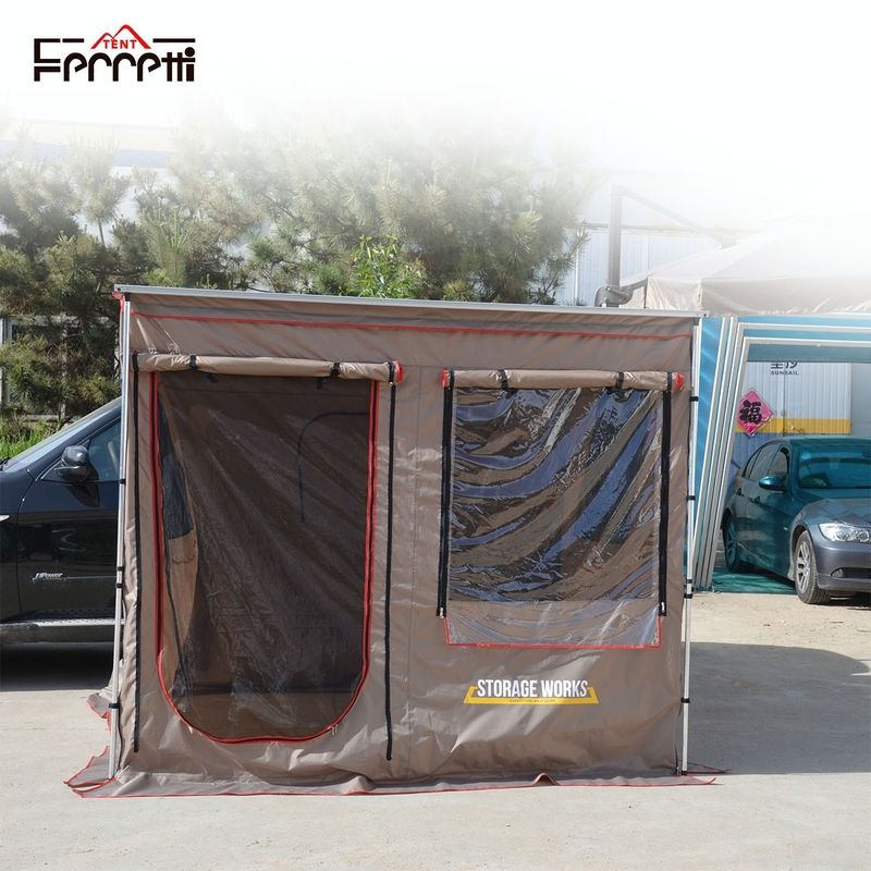 Índice de impermeabilidad inferior 3000 mm Al aire libre 2,5 metros Toldo de viento para el lado del automóvil
